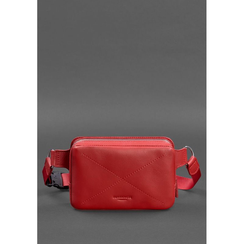 

Шкіряна жіноча поясна сумка Dropbag Mini червона