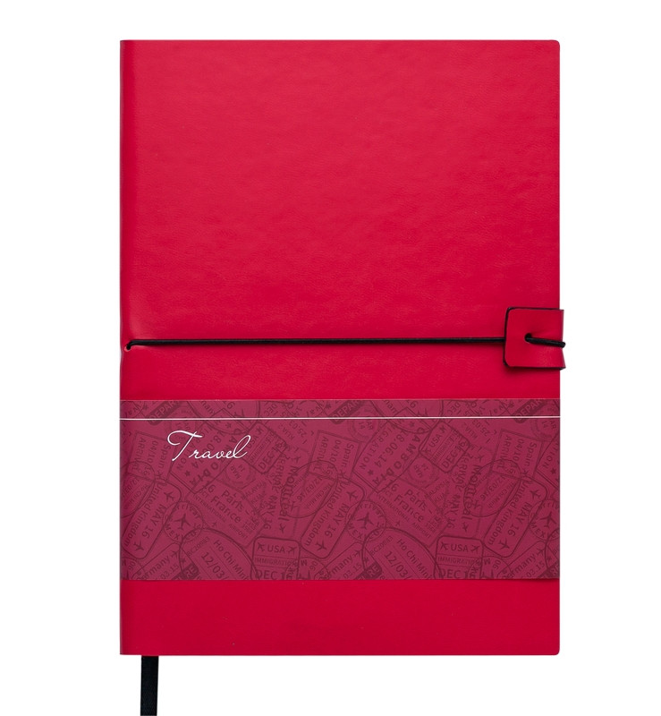 

Записная книга блокнот Buromax TRAVEL LOGO2U A5 96 л клетка красный (BM.29521102-05)