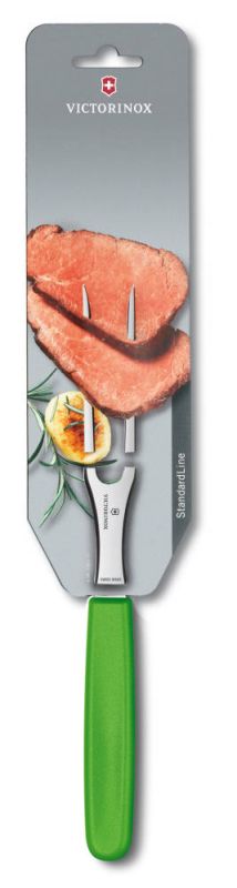 

Кухонная вилка Carving Flat 15см с зел. ручкой (блистер) Victorinox Vx52106.15L4B