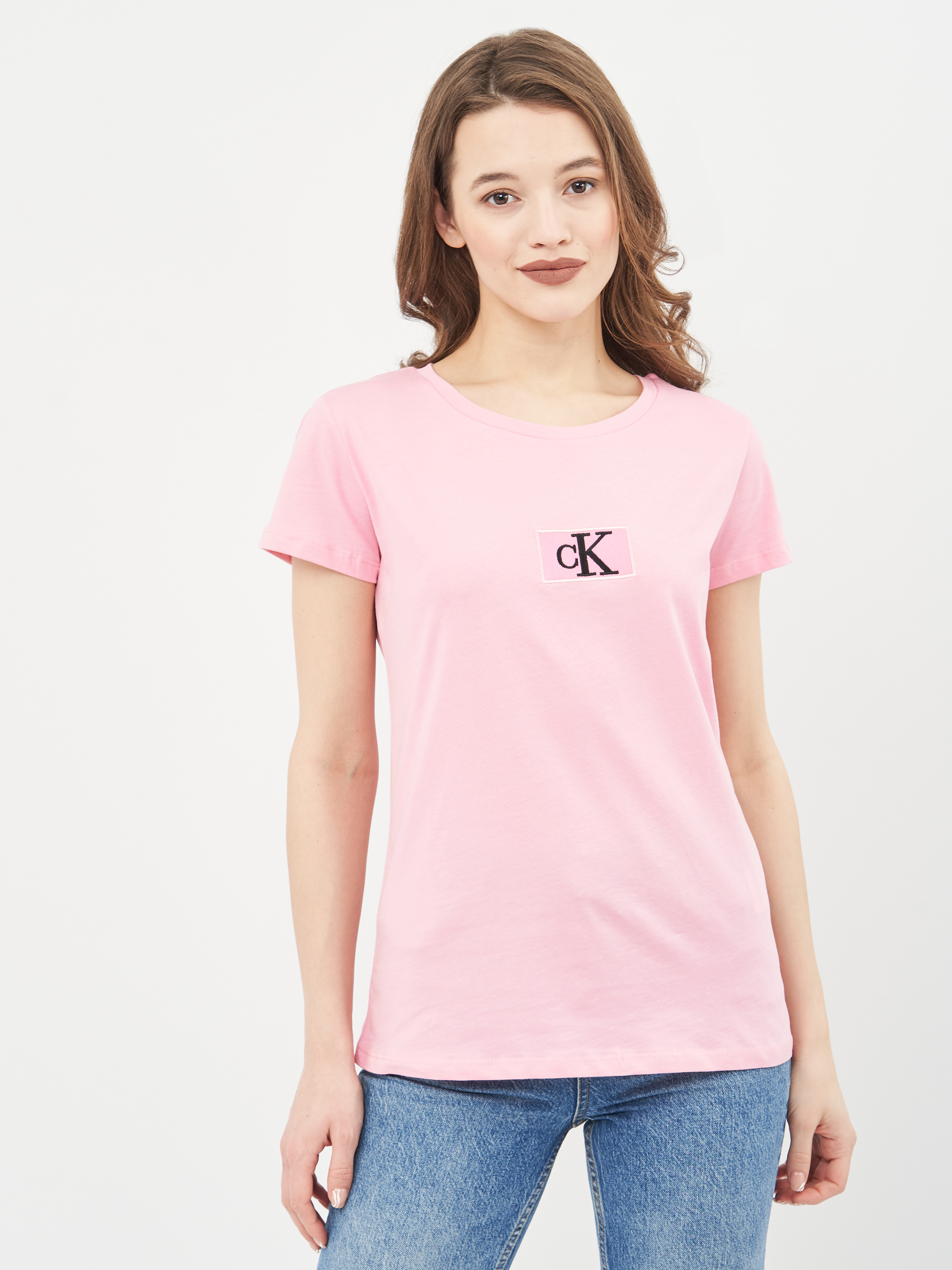 Акція на Футболка жіноча Calvin Klein Jeans 10486.3 XS (40) Рожева від Rozetka