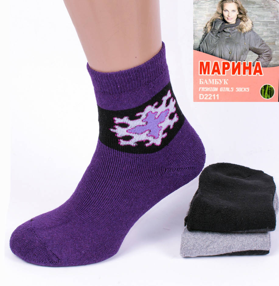 

Носки женские махровые Марина D2211. В упаковке 12 пар. Размер 37-41.