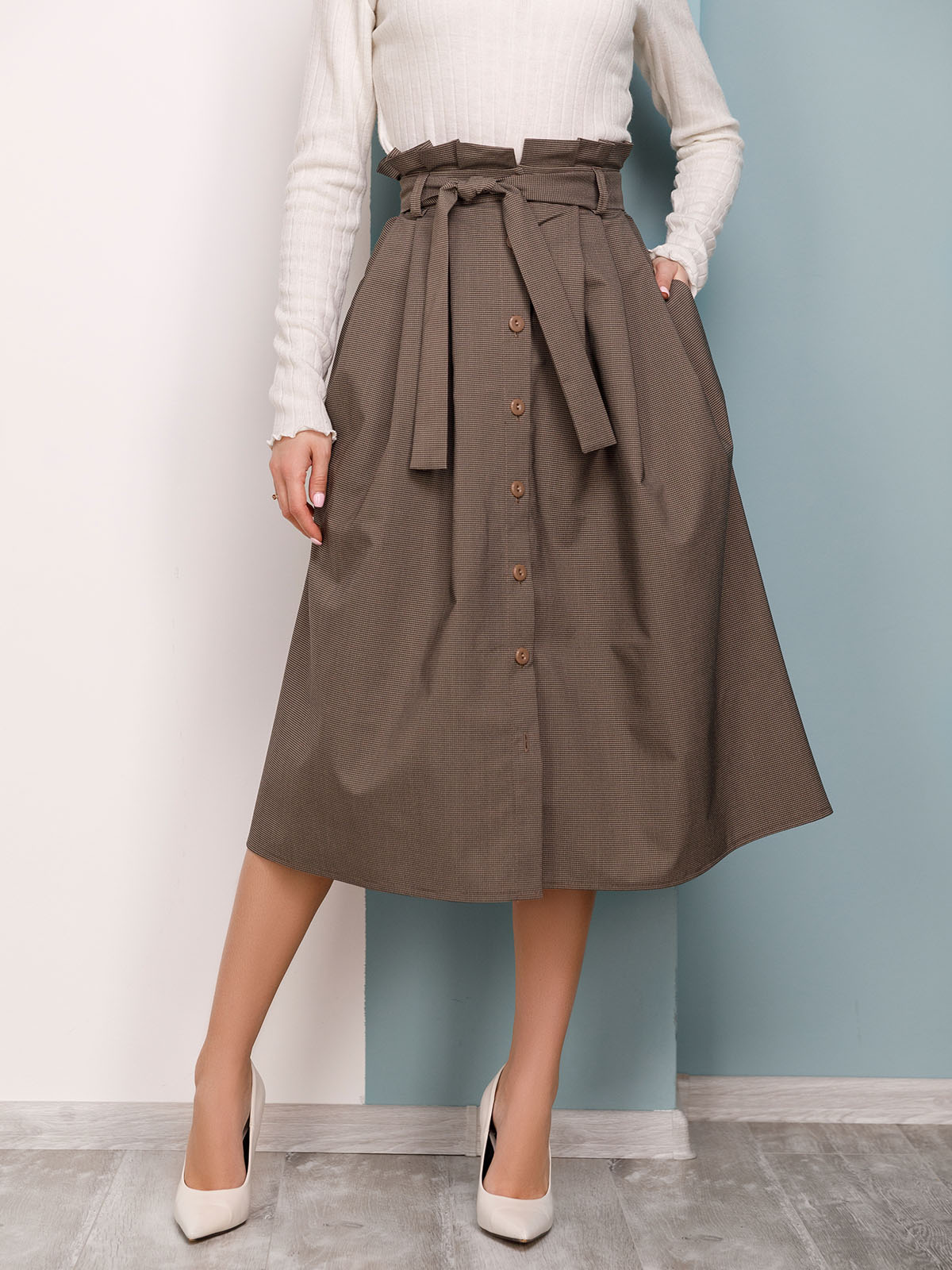 

Юбка ISSA PLUS 12464  Бежевая, Юбка ISSA PLUS 12464 XL Бежевая