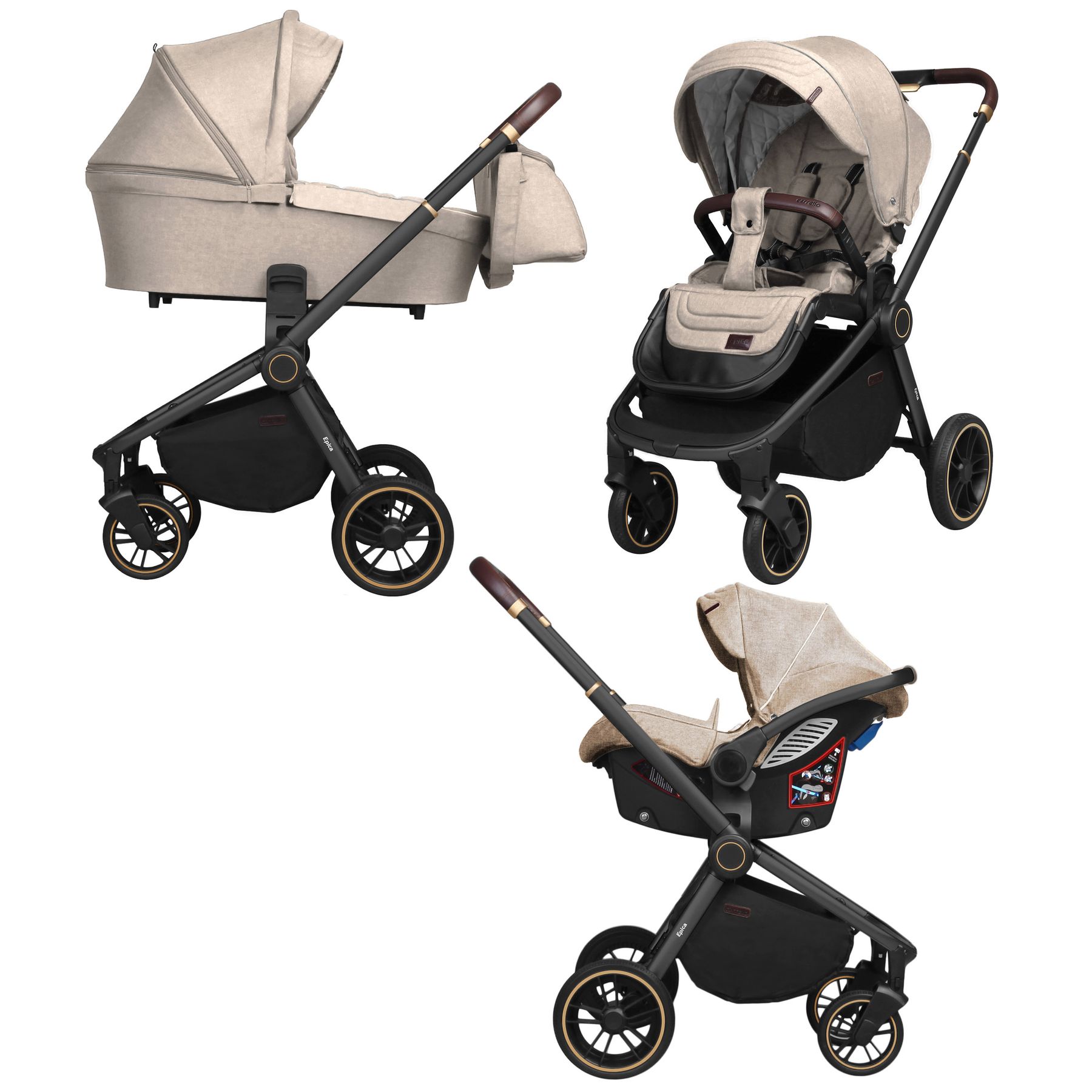 

Коляска универсальная Carrello Epica (3in1) Almond Beige +дождевик (CRL-8511/1)