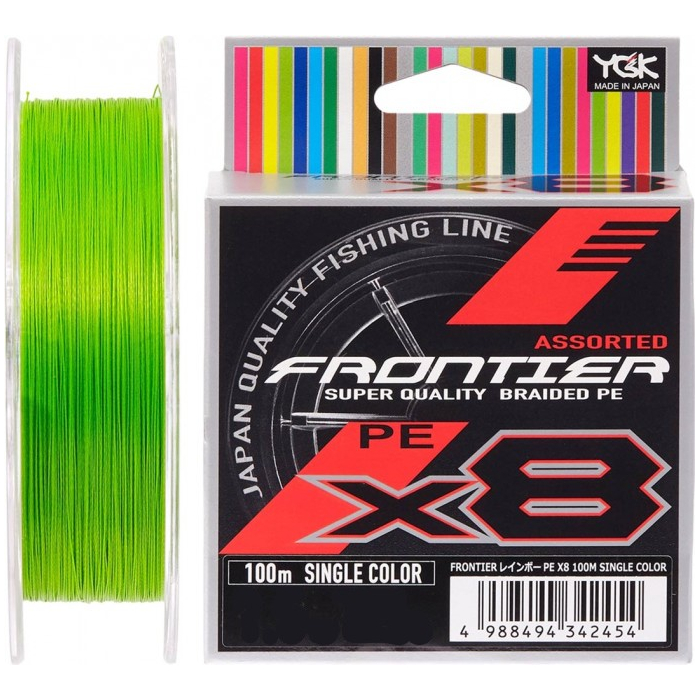 

Шнур YGK Frontier X8 100m салатовый #2.5/0.260mm 25lb/11.3kg