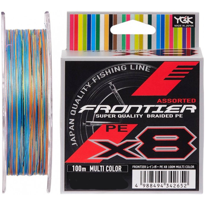 

Шнур YGK Frontier X8 100m мультиколор #2.0/0.235mm 20lb/9.0kg