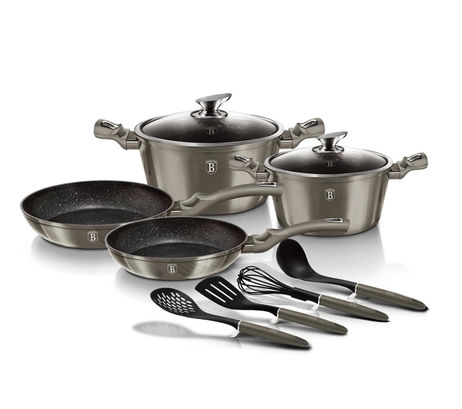 

Набор посуды 10 предметов Berlinger Haus Metallic Line Carbon Edition BH-6144