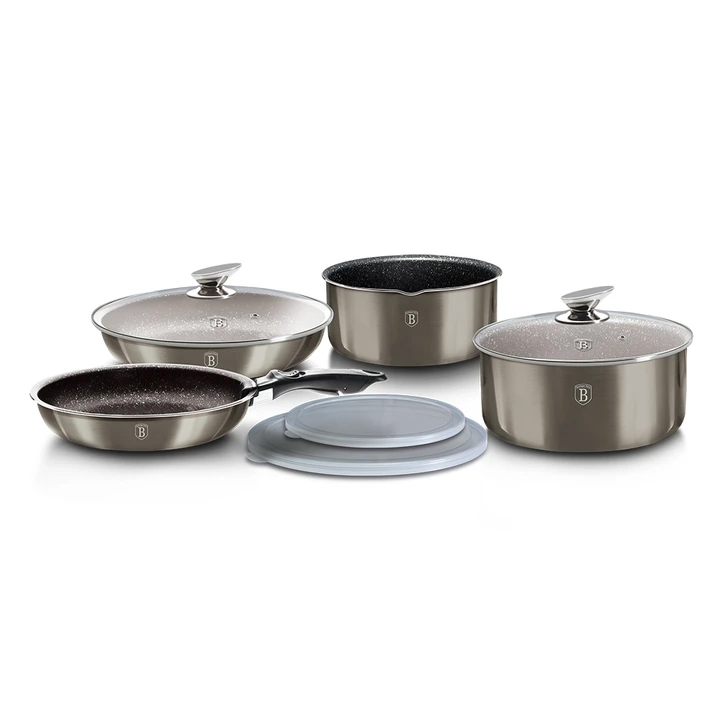 

Набор посуды 9 предметов Berlinger Haus Metallic Line Carbon Edition BH-6148
