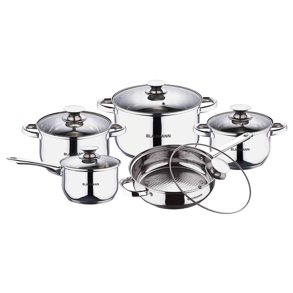 

Набор посуды из нержавеющей стали Blaumann Gourmet Line 10 предметов BL-1637