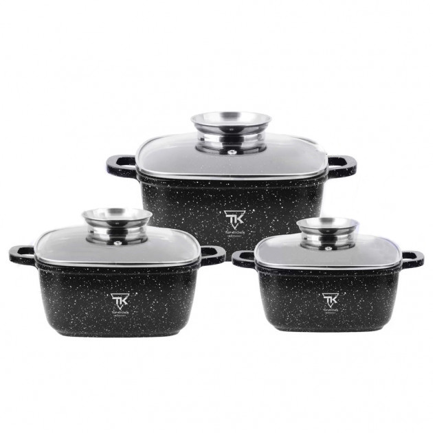 

Набор кастрюль с мраморным покрытием Top Kitchen TK-00025 6 предметов Black (par_TK 00025)