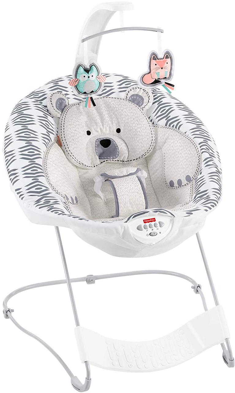 

Кресло шезлонг Фишер-Прайс Fisher-Price See and Soothe Deluxe Bouncer, Hands-Free GDP73