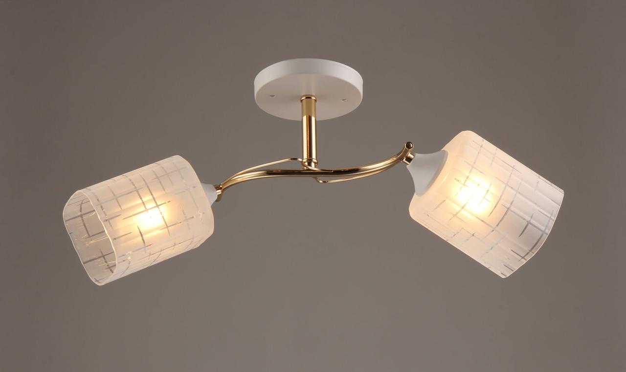 

Люстра потолочная классическая SVLIGHT двухламповая 2937-2 белый+золото