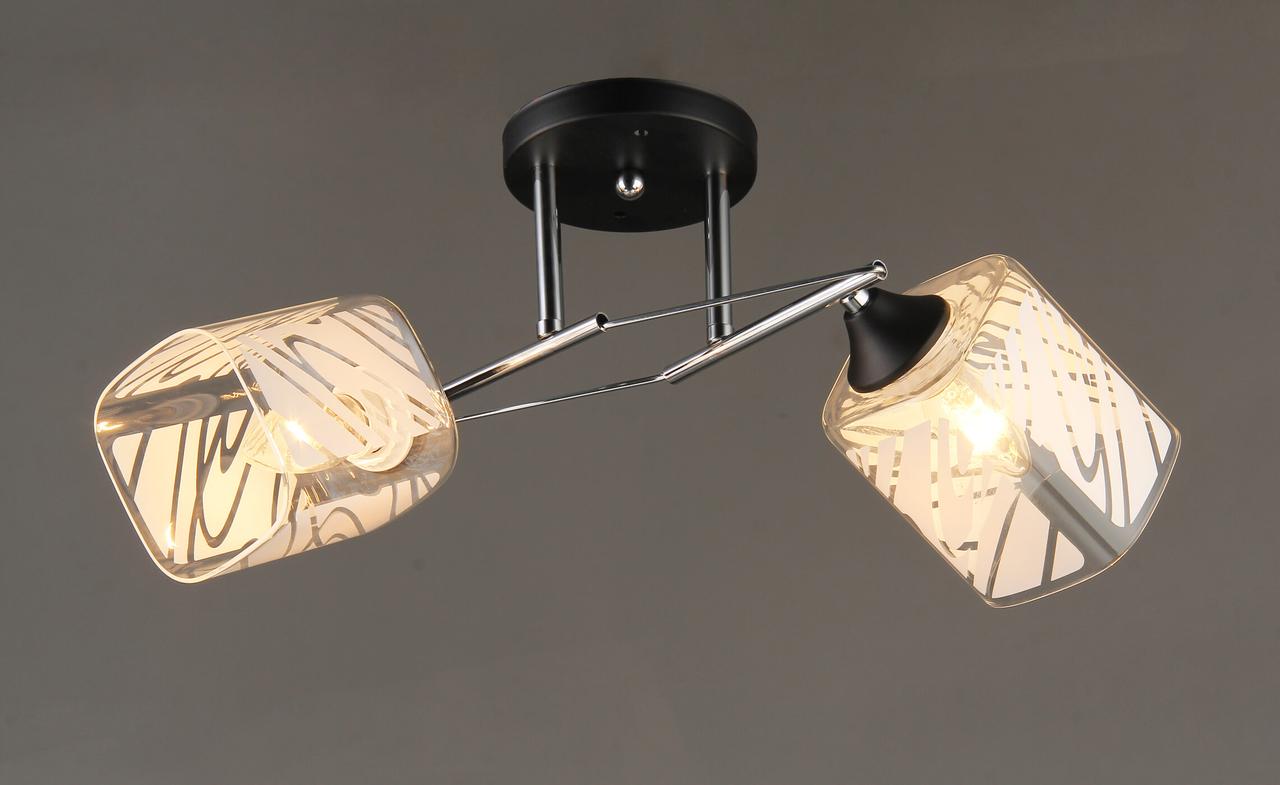 

Люстра потолочная классическая SVLIGHT двухламповая A2957/2 черный+хром