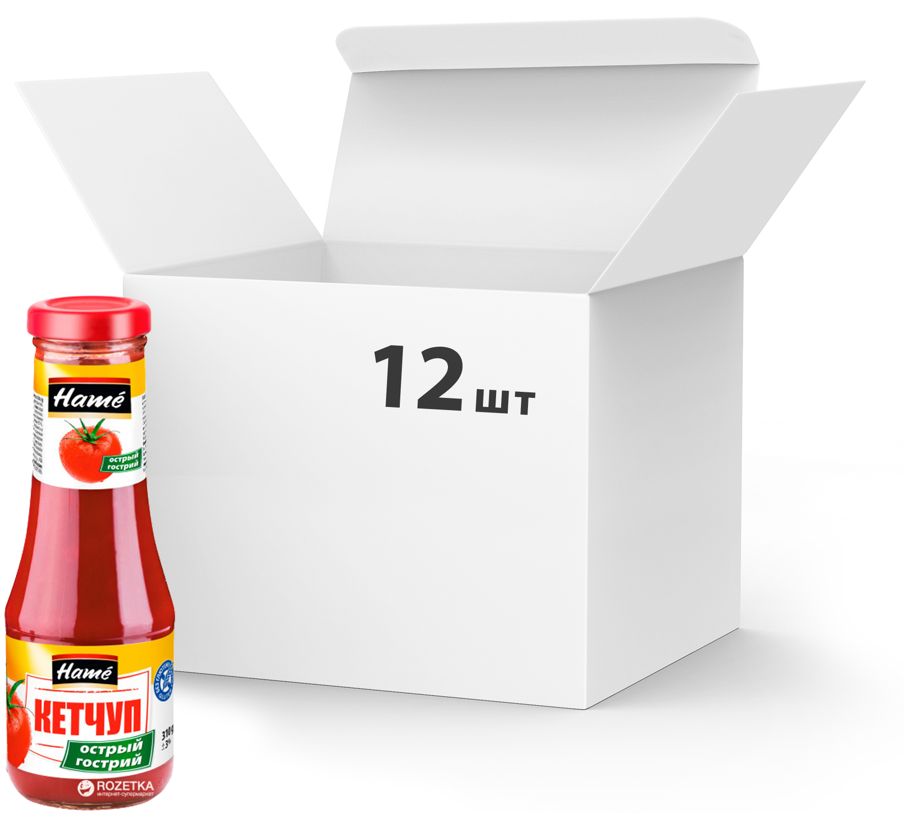 Акція на Упаковка кетчупа Hame томатного острого 310 г х 12 шт (18594001030283) від Rozetka UA