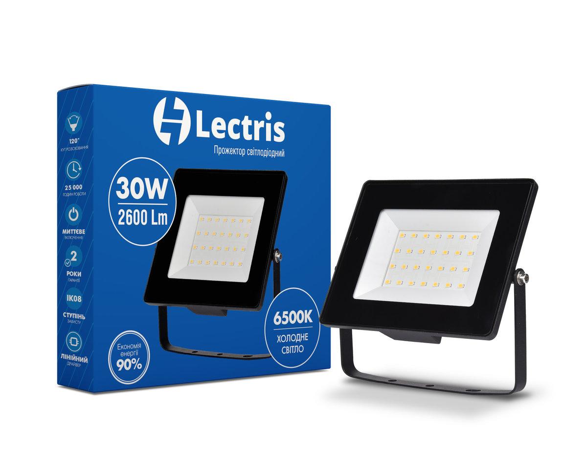 

Прожектор LED Lectris 30W 2600Лм 6500K 185-265V IP65