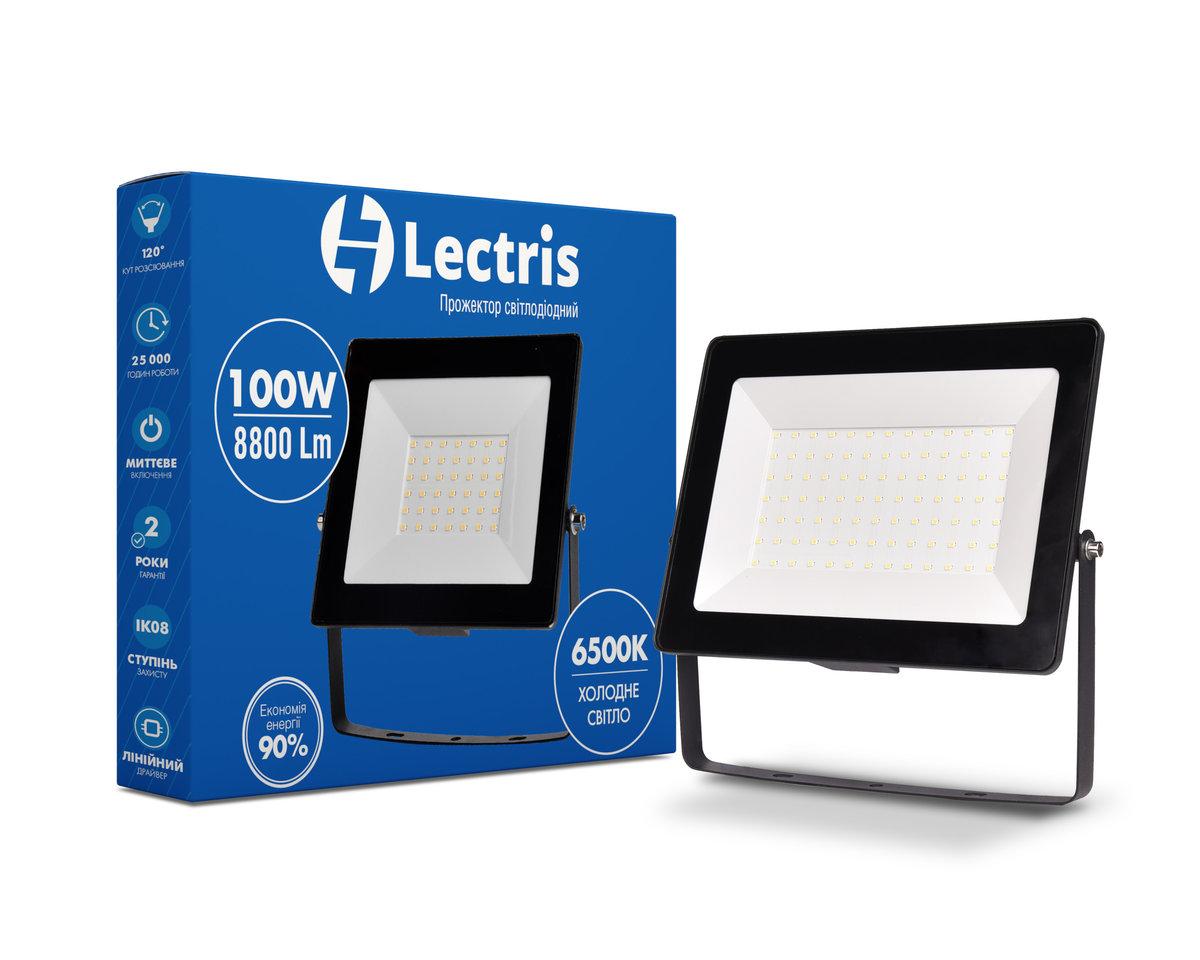 

Прожектор LED Lectris 100W 8800Лм 6500K 185-265V IP65