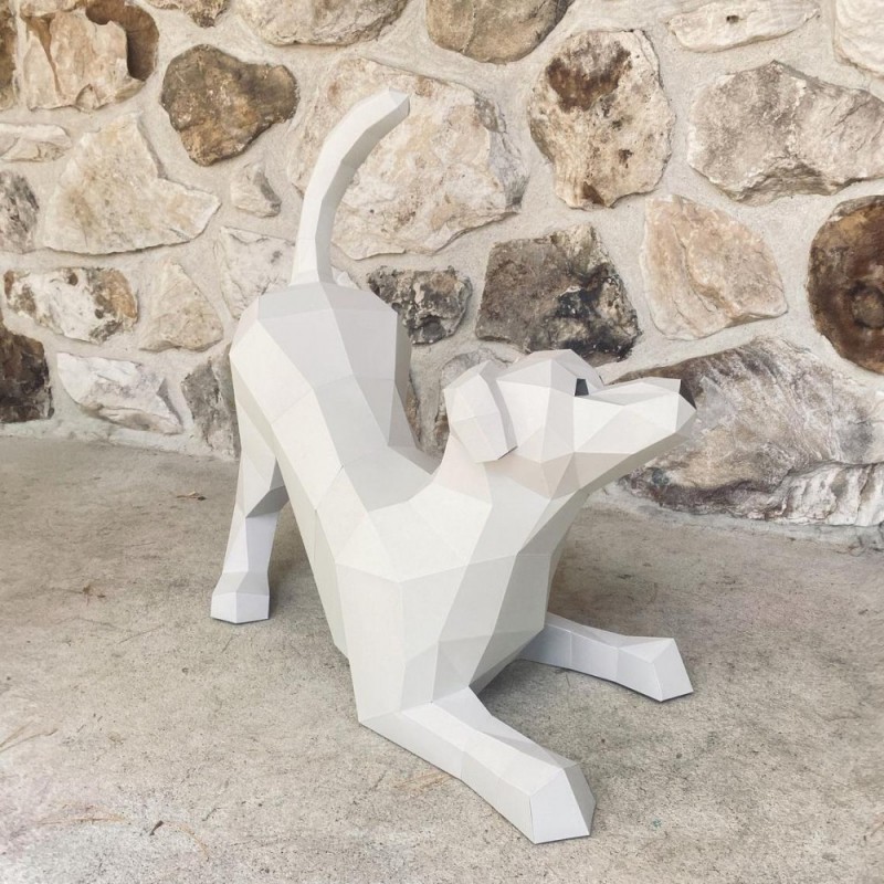 

Паперкрафт бумажная модель Игривая Собака Papercraft