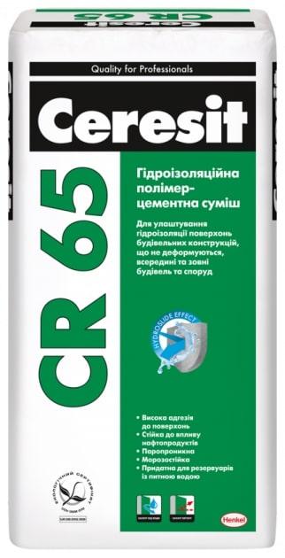 

Гидроизоляционная смесь Ceresit CR 65 25 кг