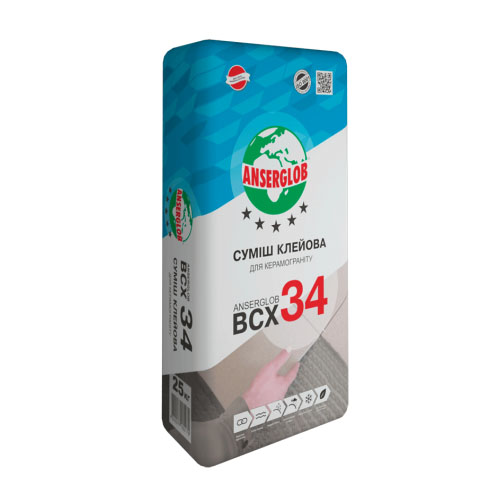 

Смесь клеевая ANSERGLOB BCX 34 для керамогранита, 25 кг. (06540)