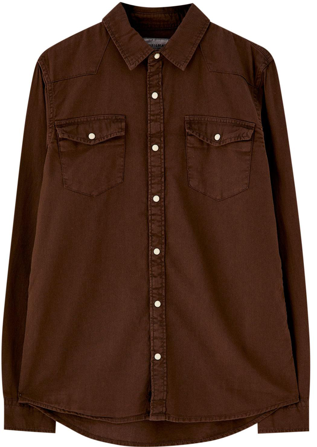 

Рубашка Pull & Bear 9472/528/717-ACXQ S Темно-коричневая