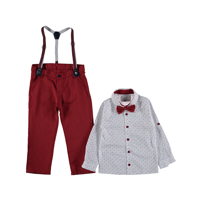 

Костюм для мальчика классика Besa Kids 104 размер бордовый с белым 284256