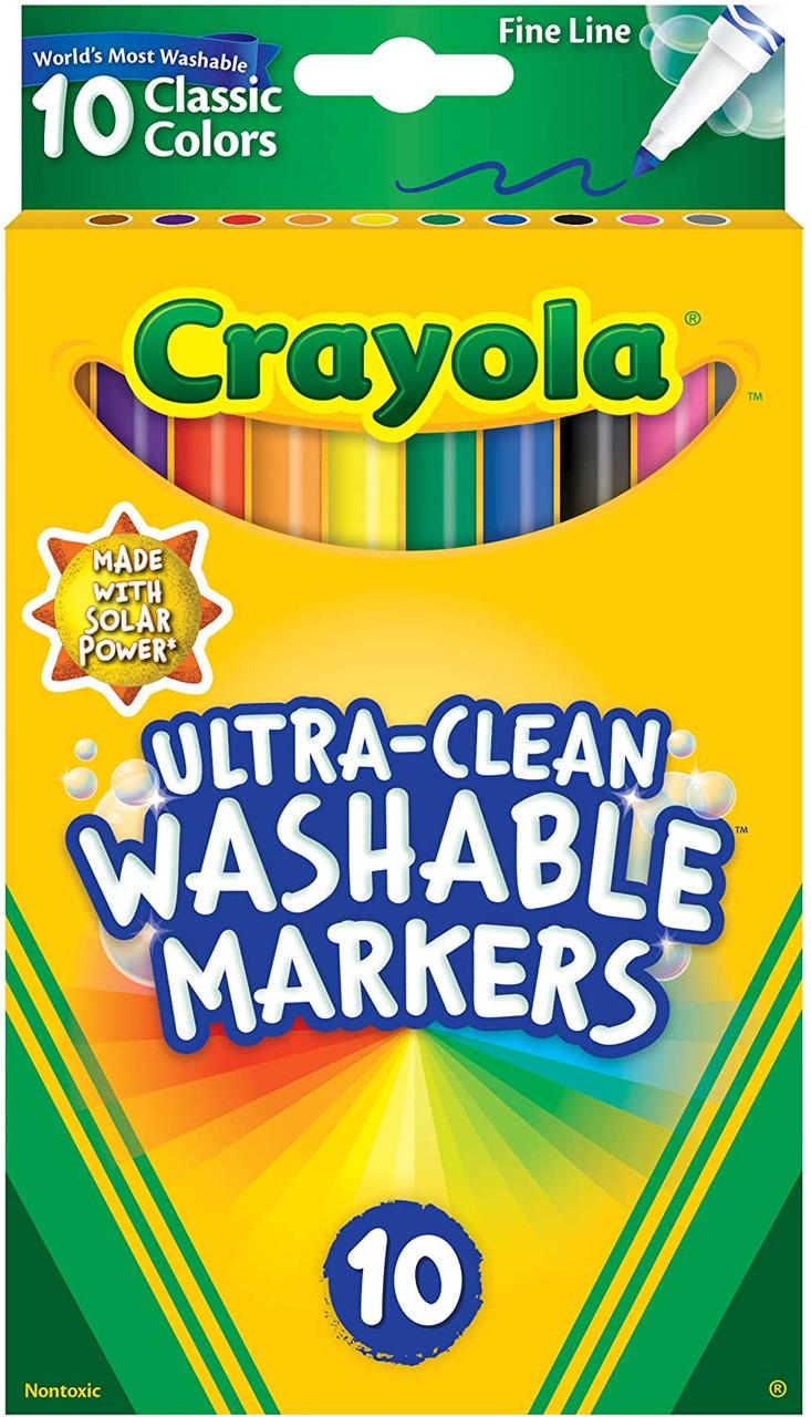 

Фломастеры Crayola Смываемые Washable Тонкие Fine Line Markers 10 шт 58/4236