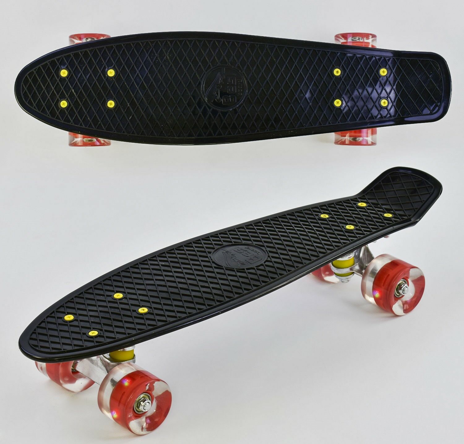 

Скейт Пенни борд Best Board со светящимися колесами, черный (0990)