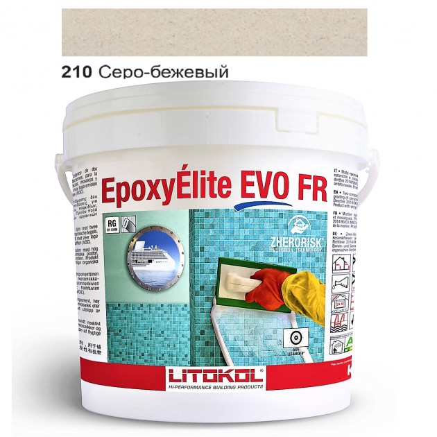 

Эпоксидная затирка для плитки Litokol EpoxyElite Evo 210 серо-бежевый 5 кг