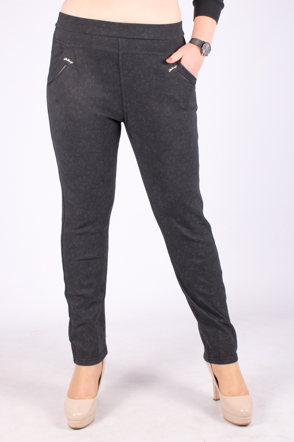 

Брюки женские теплые на коротком меху Алия 7-8-1. 6XL/7XL. Размер 50-54
