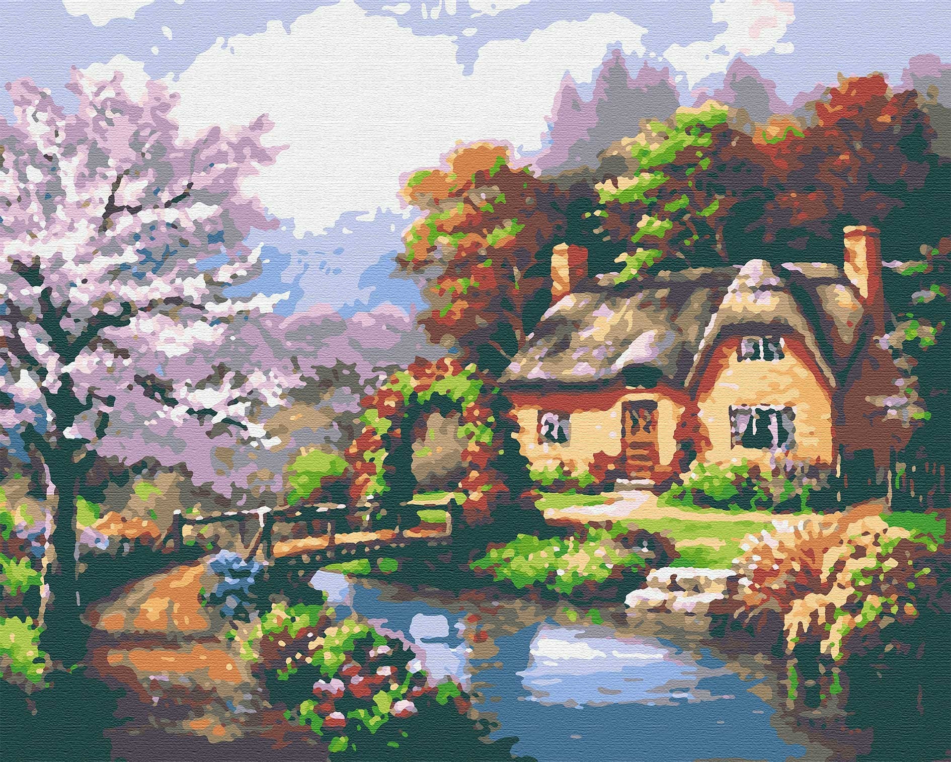 

Картина по номерам 40×50 см. Riviera Blanca , Хатина над річкою
