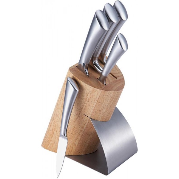

Набор кухонных ножей Bergner Rossano 5 ножей на подставке