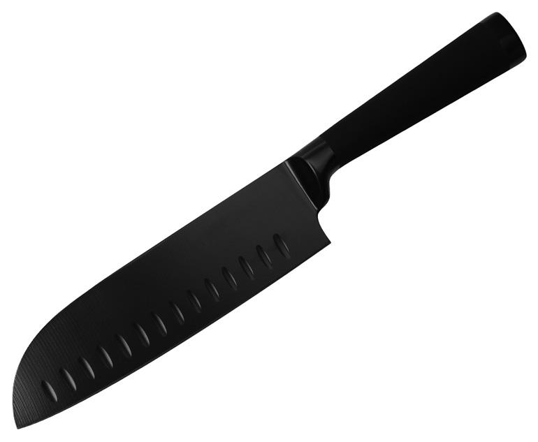 

Нож сантоку Bergner Blackblade 17.5см с антибактериальным покрытием