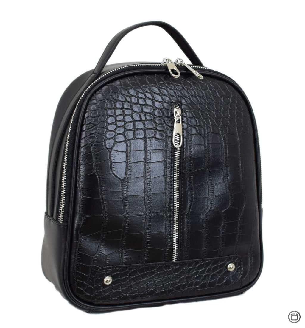 

Женский рюкзак кожзам Lucherino 643 крокодил черный