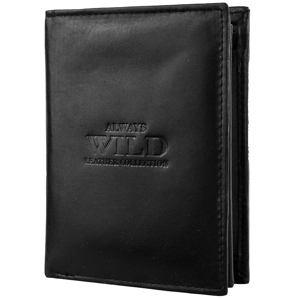 

Мужской кожаный кошелек (DNKN4-SCR3094-bl) Always Wild 9,5х13х2 см Черный 000148771