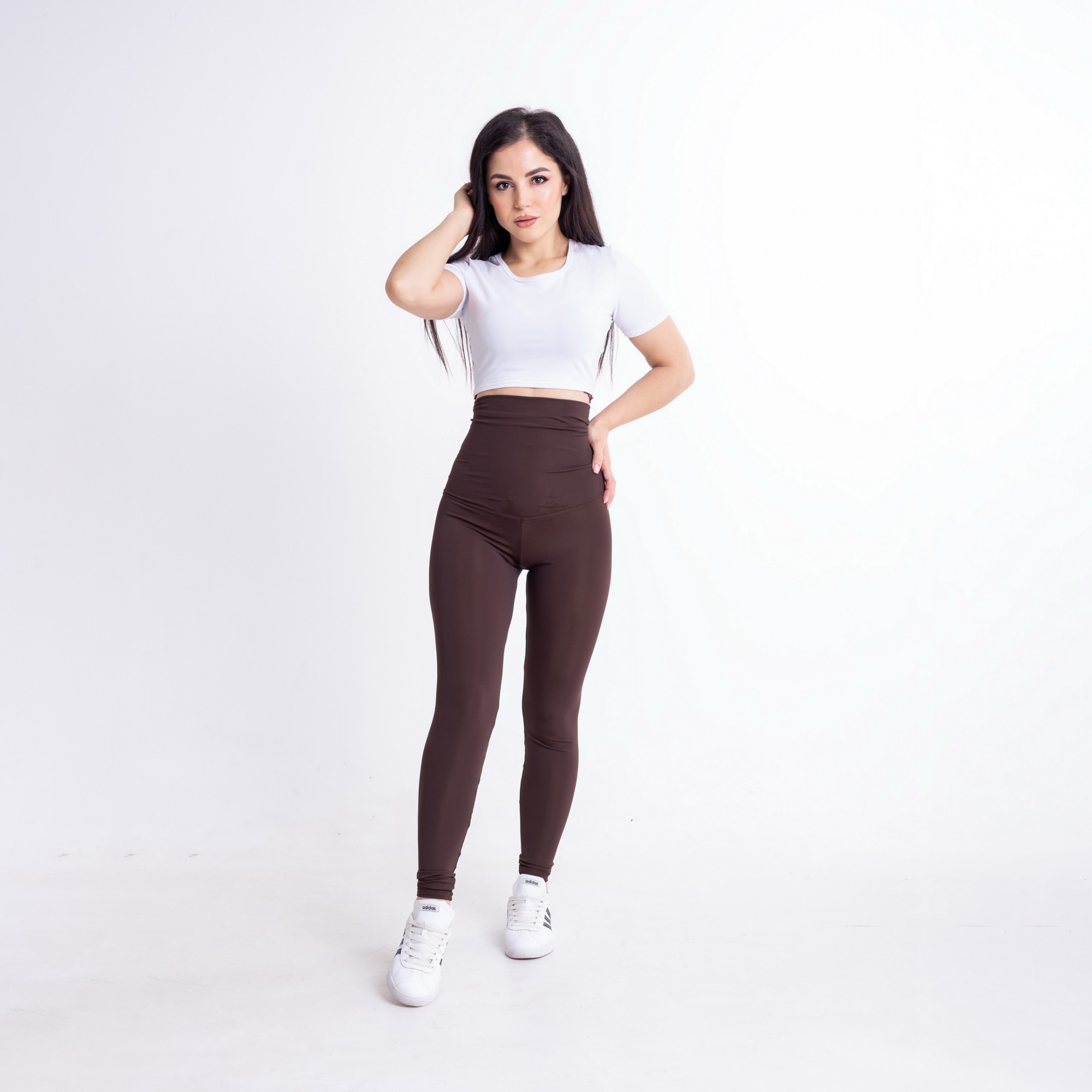 

Женские спортивные леггинсы (лосины) FitU L Коричневый 000150483