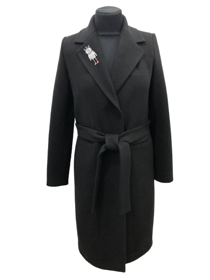 

Пальто женское демисезонное ANGL 7726 чёрное 40