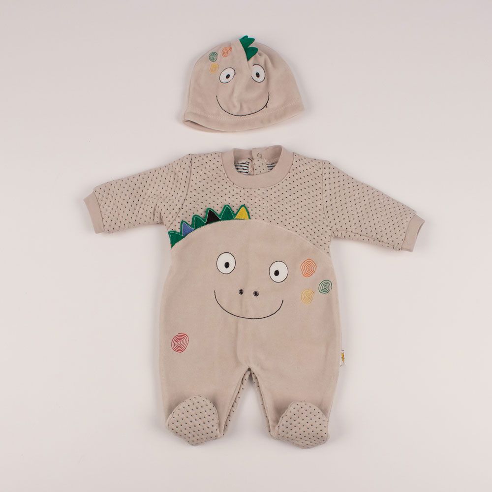 

Комбінезон бежевий на хлопчика, з шапочкою Турция - Mini Damla 56 бежевий