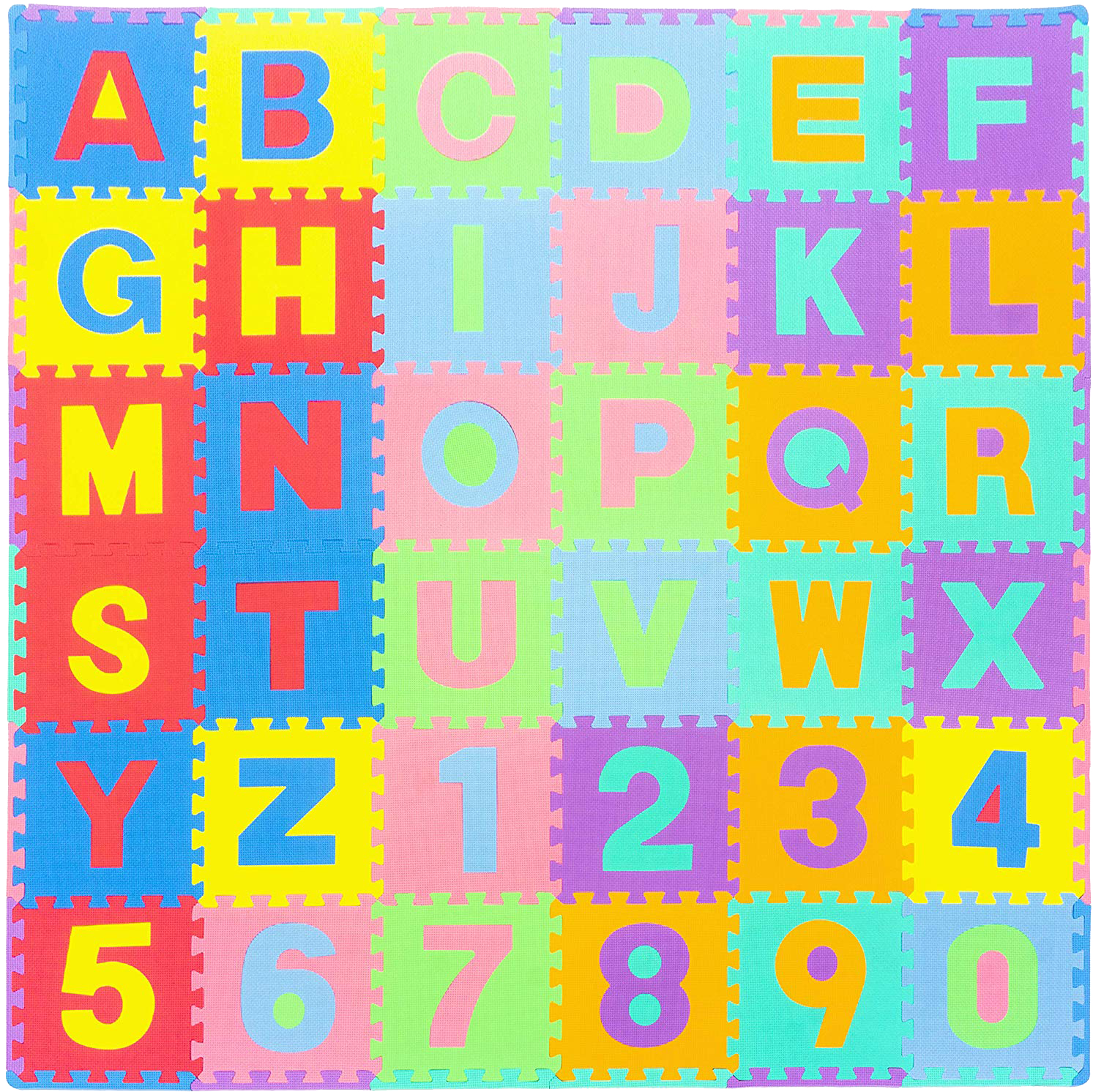 

Мат пазл игровой ProSource для детей Kids Foam Puzzle Floor Play Mat толщина 12 мм Разноцветный (k-1001-babymat)