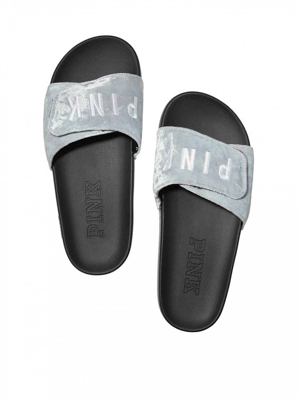

Шлепки Victoria's Secret PINK 40/41 бархатные Светло-серые (5115)