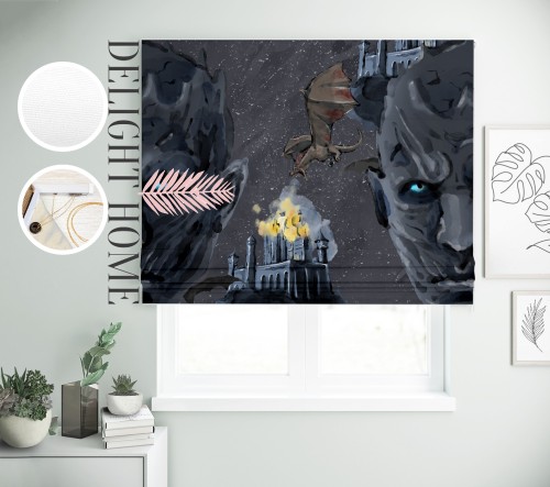 

Римская штора с фотопечатью 15-007 система Light I&H Блекаут Нова 60*170 см