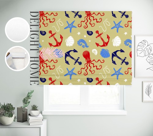 

Римская штора с фотопечатью 15-083 система Prestige I&H Джуси велюр 290*170 см