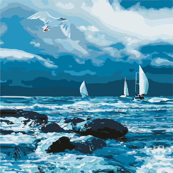 

Картина по номерам "Бурное море" 40*50см