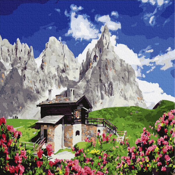 

Картина по номерам "Дом высоко в горах" 40*50см