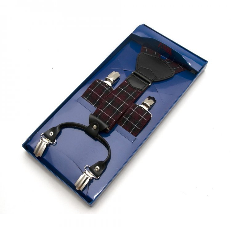 

Подтяжки Gofin suspenders 185х3,5 см Черно-бордовый 000149943