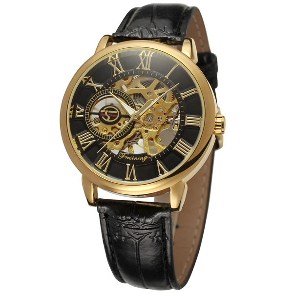 

Чоловічий класичний механічний годинник Forsining Rich Black 1120