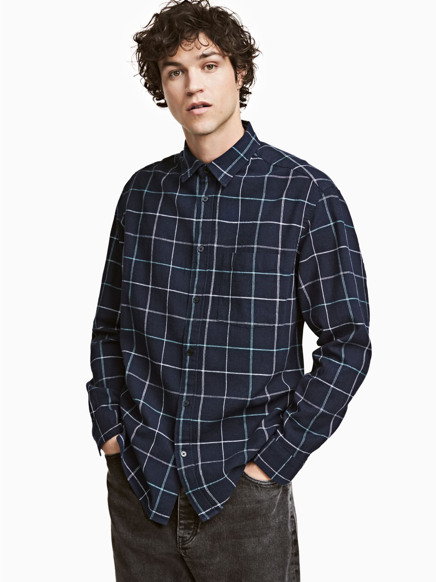 

Рубашка H&M 0514191-5 L Синяя