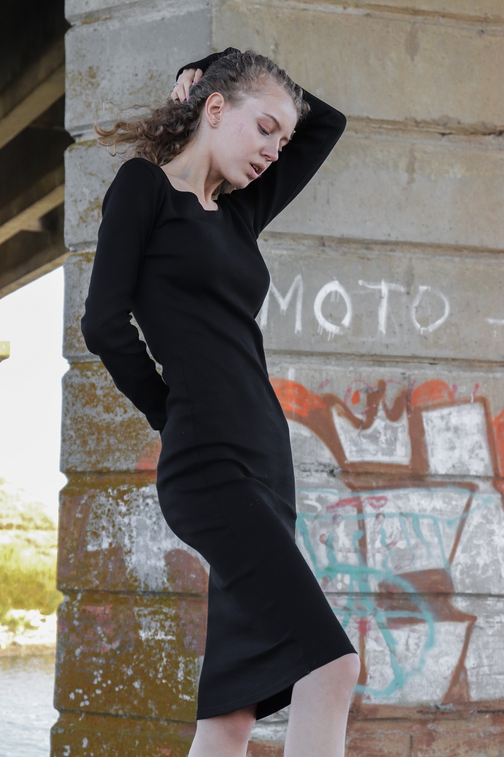 

Платье "рубчик" SKRIPKA onesize черное S205