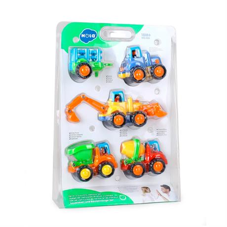 

Игрушка Hola Toys Набор инерционных машинок Спецтехника 4 шт. (трактор, бетономешалка, бульдозер, самосвал) (326)