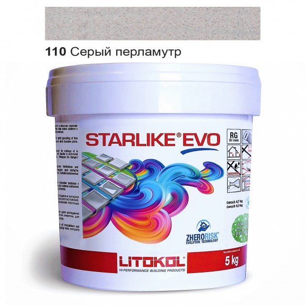 

Затирка эпоксидная Litokol Starlike® EVO 110 СЕРЫЙ ПЕРЛАМУТР 5 кг