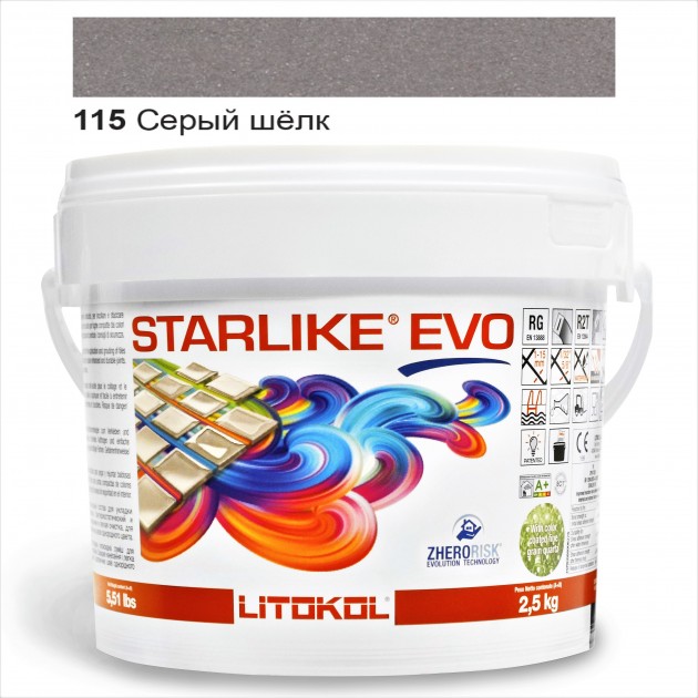 

Затирка эпоксидная Litokol Starlike® EVO 115 СЕРЫЙ ШЕЛК 2,5 кг