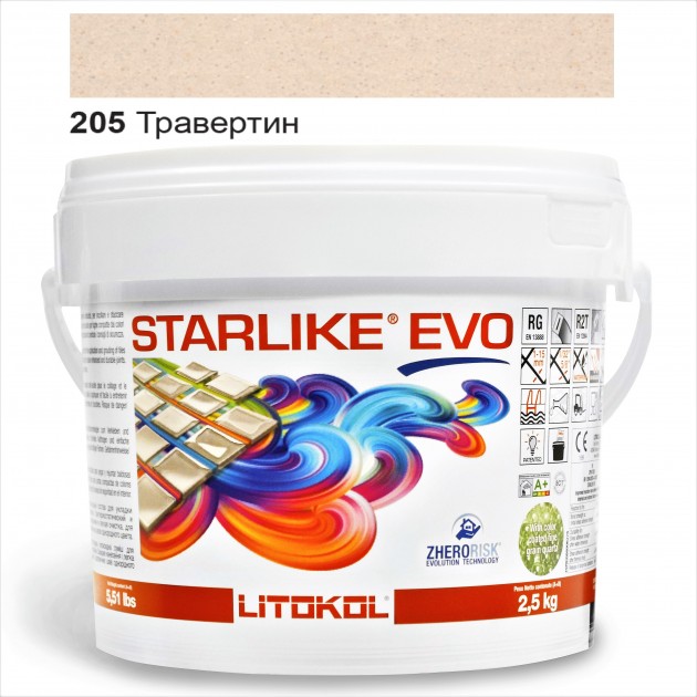 

Затирка эпоксидная Litokol Starlike® EVO 205 ТРАВЕРТИН 2,5 кг